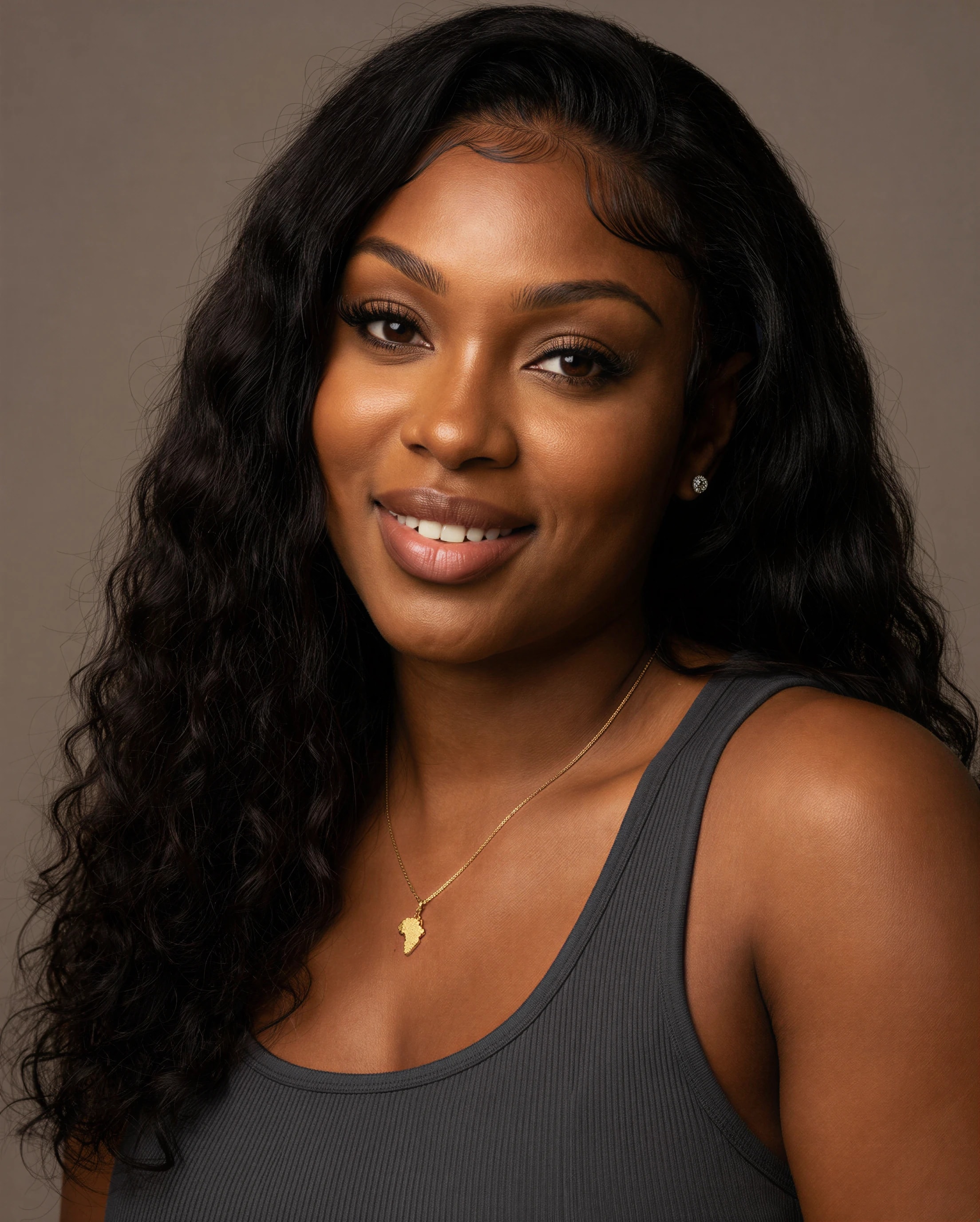 Studio digital of Amara smiling at the camera
